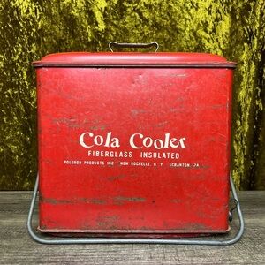 Coca Cola Red and White Vintage Bar Cooler